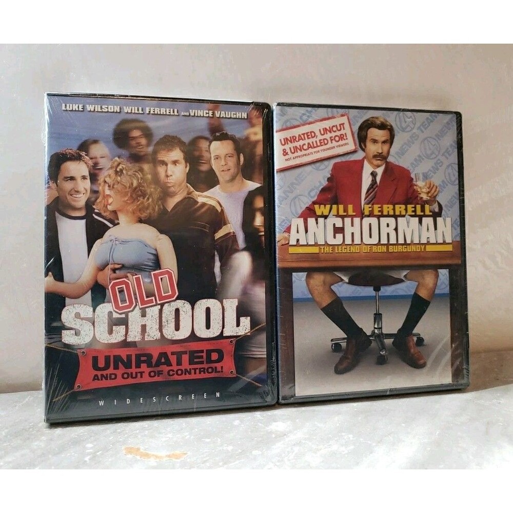 WILL FERRELL 2 DVD Lot,  Anchorman, Old School~Unrated,Uncut~